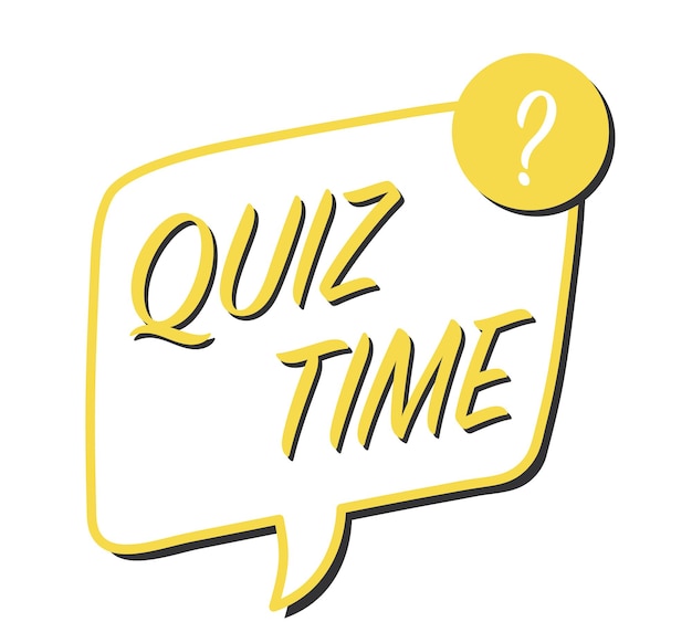 Quiz logo with speech bubble symbols concept of questionnaire show sing quiz