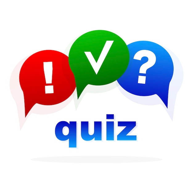 Quiz met pop-up hint symbolen Vector illustratie