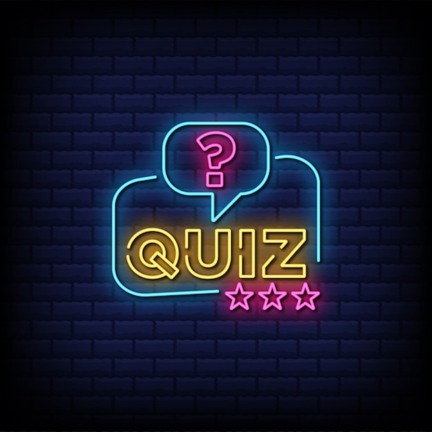 Vector quiz neon bord met vraagteken