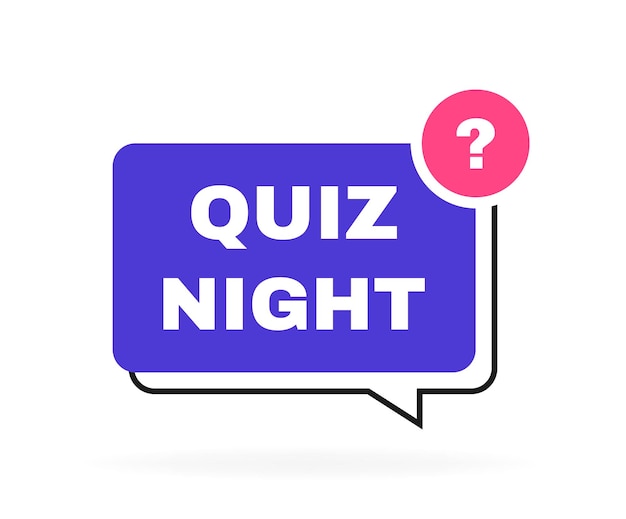 Quiz night geometric message bubble with question mark logo design vector illustration