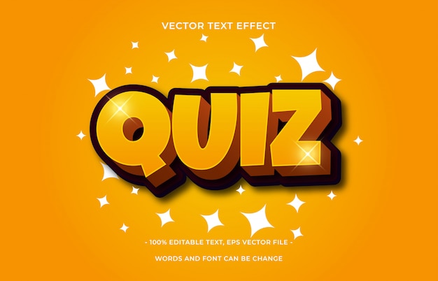 Quiz text effect. editable font style