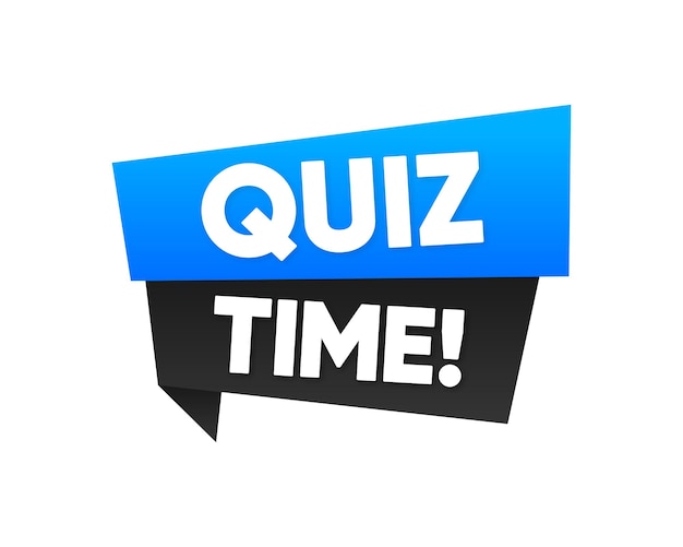 Vector quiz time badge op wit quiz logo quiz embleem voor zakelijke marketing en reclame