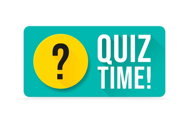 Quiz time. Color speech bubble on white background. Vector illustration for quizzes and questionnaires.