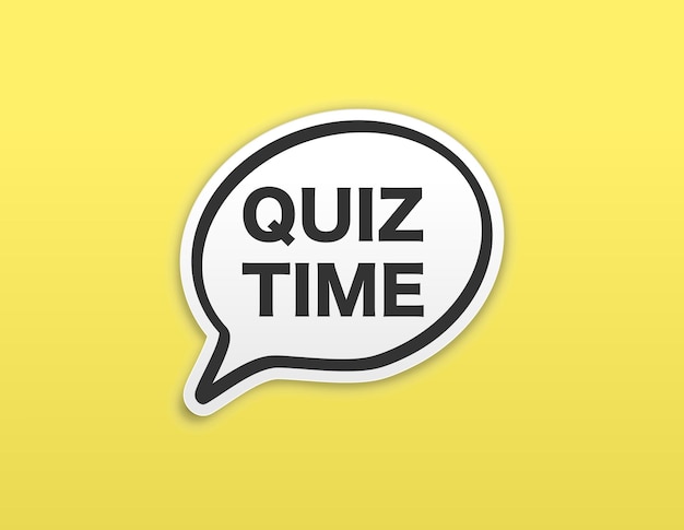 Quiz time speech bubble Banner for business marketing and advertising