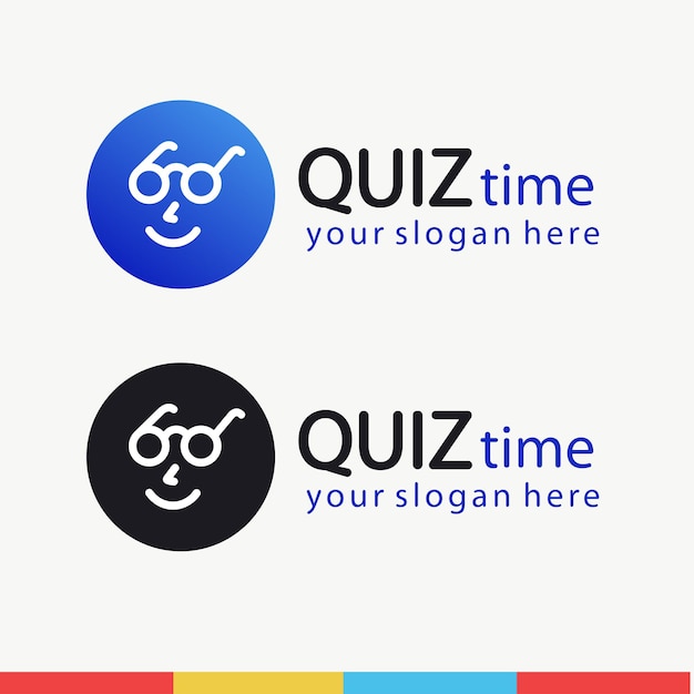 Quiz vector tijdsymbool met slim gezicht