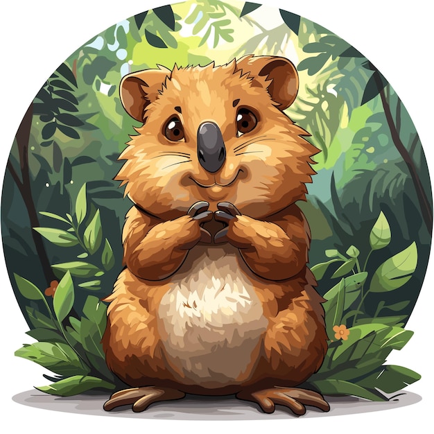 Vector quokka cartoon icon isolated transparent background images