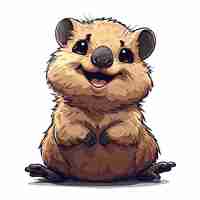 Vector quokka cartoon icon isolated transparent background images