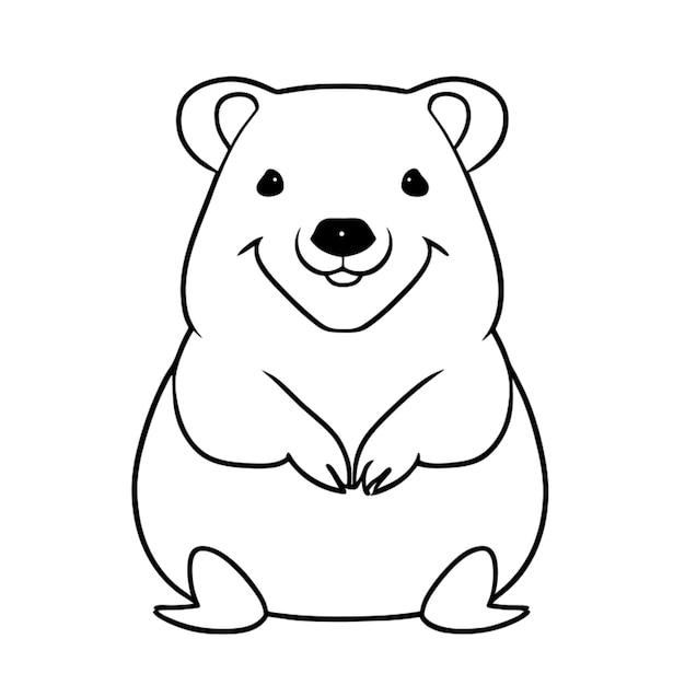 Vector quokka vector illustration line art