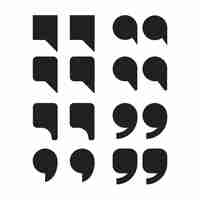 Vector quotation mark icon set