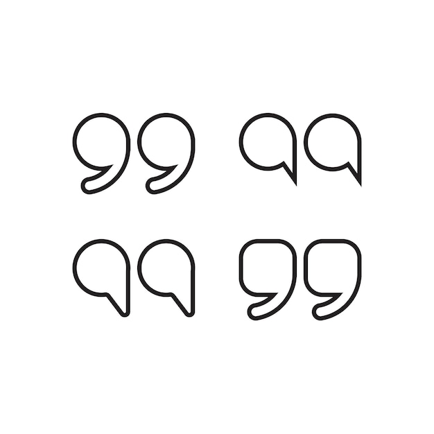 quotation mark icon set