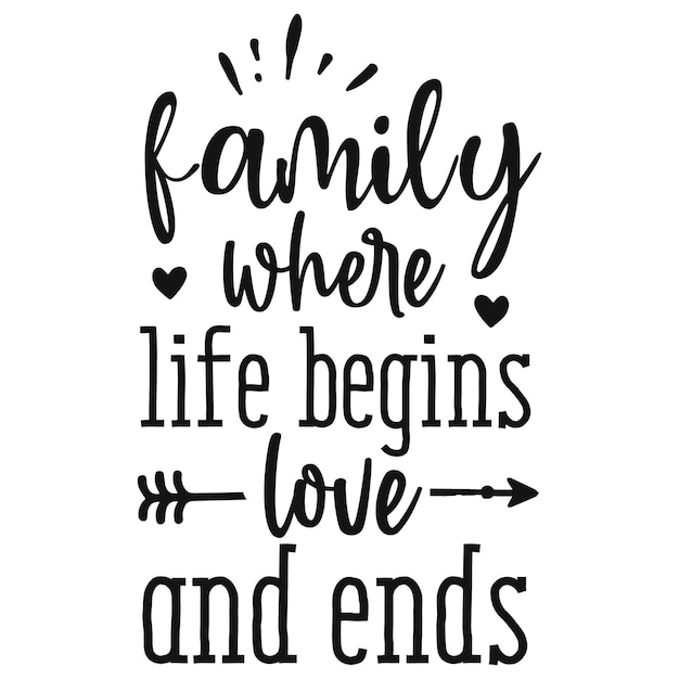 A quote about family where life begins love and ends