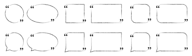 견적 상자 프레임 큰 세트 견적 상자 아이콘 문자 메시지 견적 상자 빈 템플릿 견적 텍스트 정보 디자인