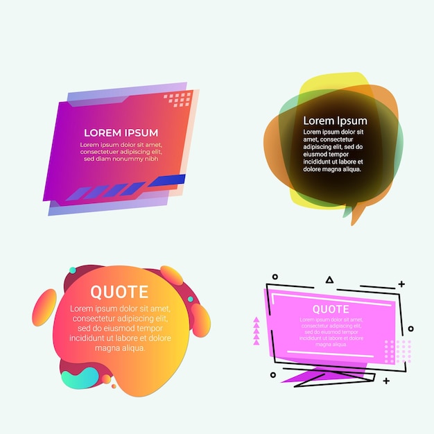 quote box frame bubble speech moderne blauwe abstracte cartoon set premium sjabloon collectie