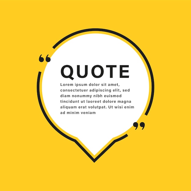 Quote box frame or communication quotes text bubble frames or speech bubbles templates