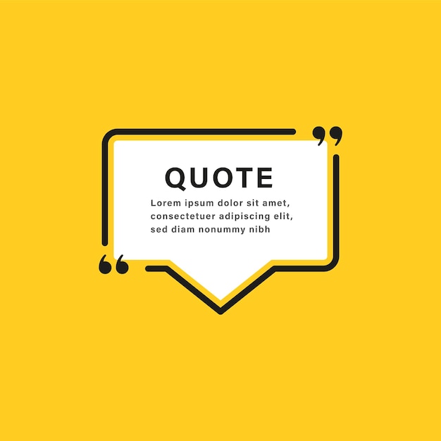 Quote box frame or communication quotes text bubble frames or speech bubbles templates