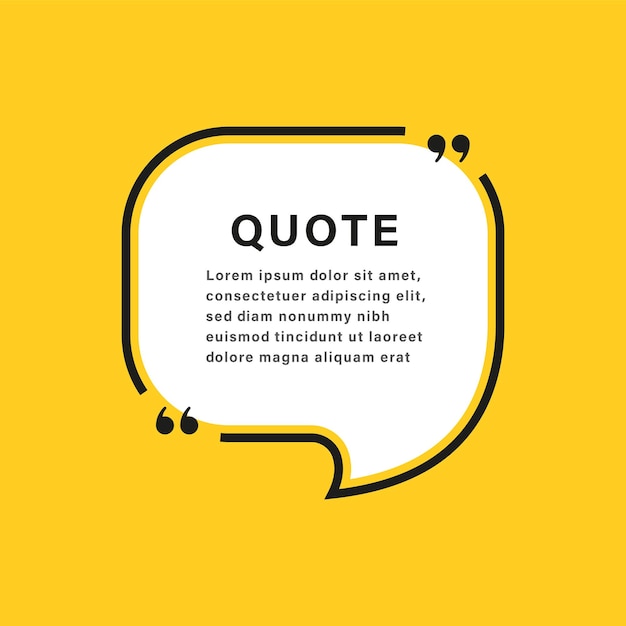 Quote box frame or communication quotes text speech bubble frames