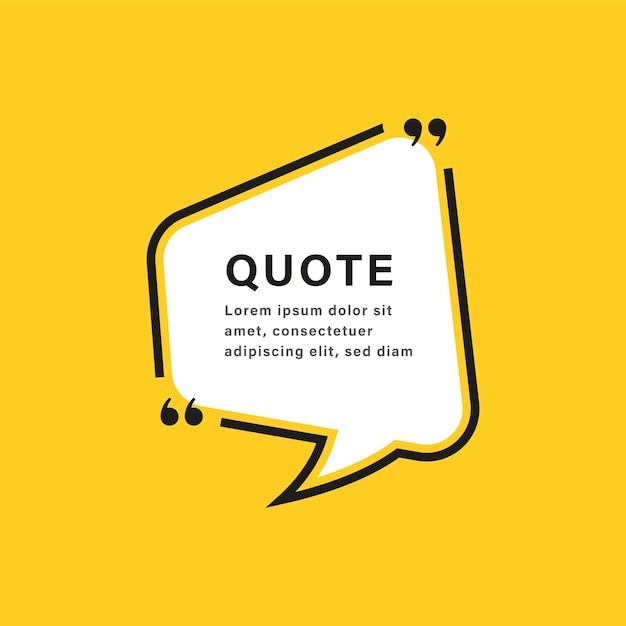 Quote box frame or communication quotes text speech bubble frames
