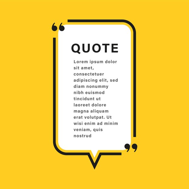 Quote box frame or communication quotes text speech bubbles templates frames texting quote icon