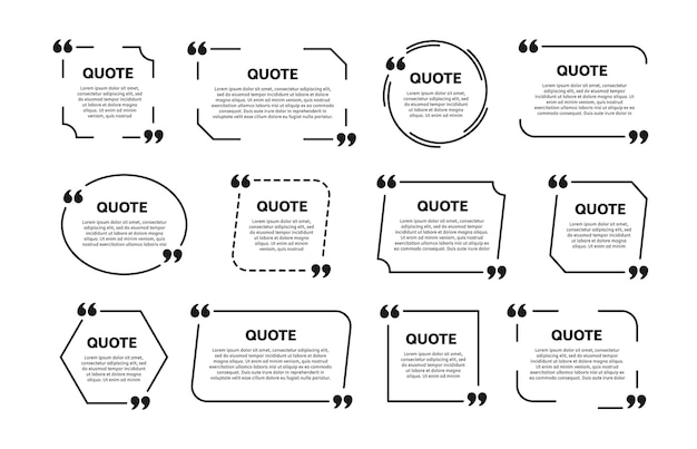 Quote box frames set.  template for text.