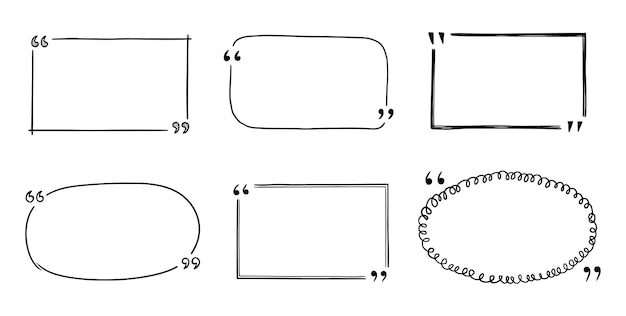 Set di cornici di testo per lo schizzo della casella di citazione