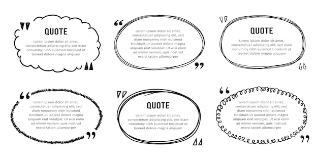 Quote box sketch text frame set