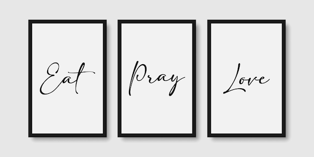 Quote eat pray love wall art poster set