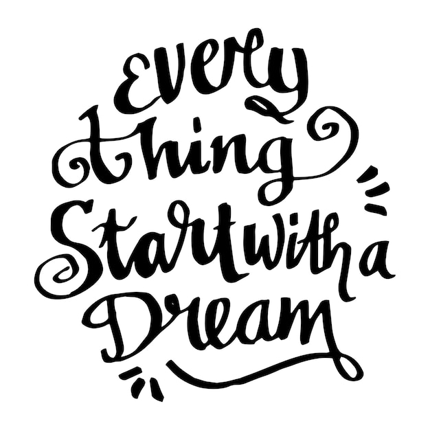 Vector quote of every think star with a dream typography illustration vector
