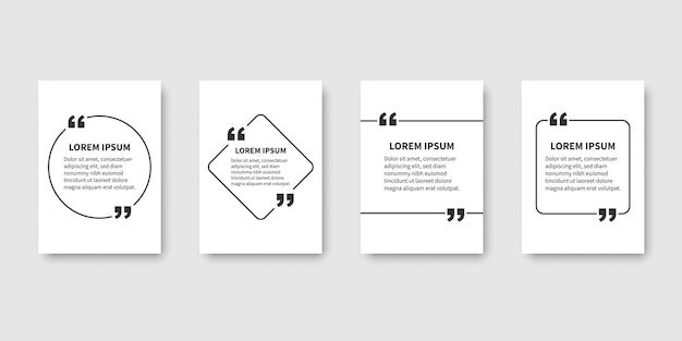 Quote frame blank template icon in flat style