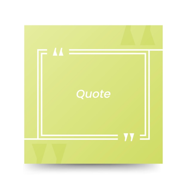 Vector quote frames blank templates on white background