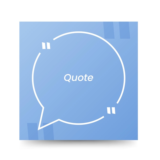 Quote frames blank templates on white background