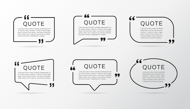 Quote frames set. Quote box.