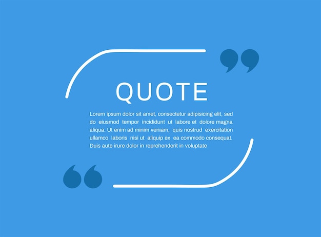 Quote frames templates quote text bubbles Modern design Vector illustration