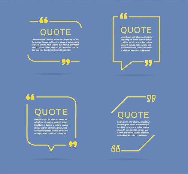 Vector quote frames templates.