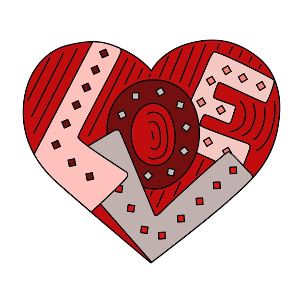 Цитата Графическое сердце Может быть использовано в качестве поздравительной открытки на свадьбу Симпатичные каракули
