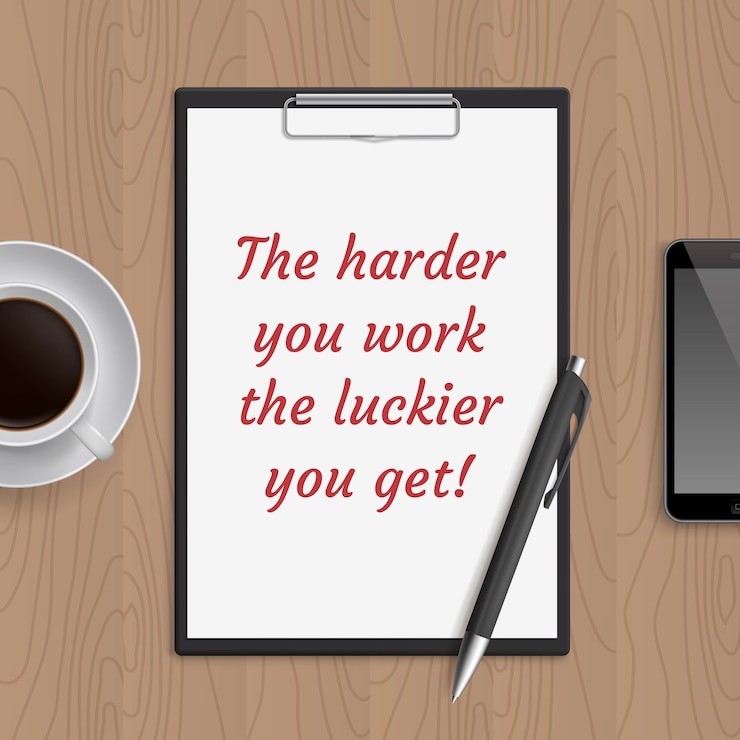 Vector quote harder you work
