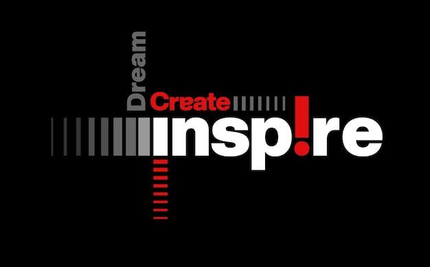 T 셔츠 등에 대한 레터링 dreamcreateinspire 인용