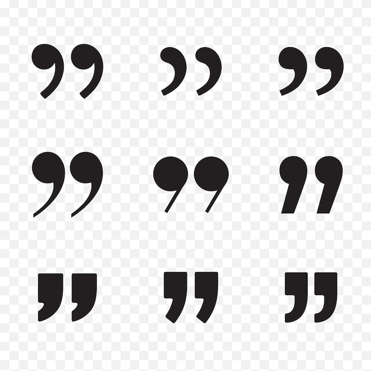 Vector quote mark set isolated