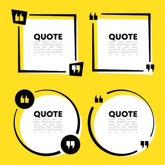 Quote speech bubble template set