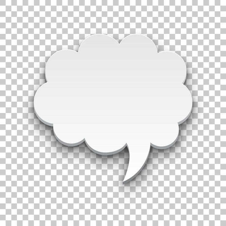 Vector quote style form cloud transparent background