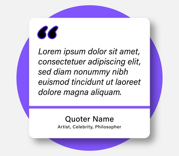 Quote template with editable text in trendy paper style