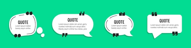 Quote text speech bubble collection in a flat design