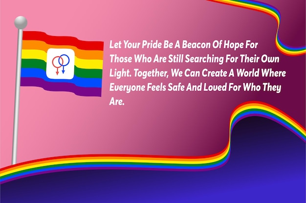 Quotes gay pride vlaggen lgbt regenboog logo vector suistable pride day en month symboliek achtergrond