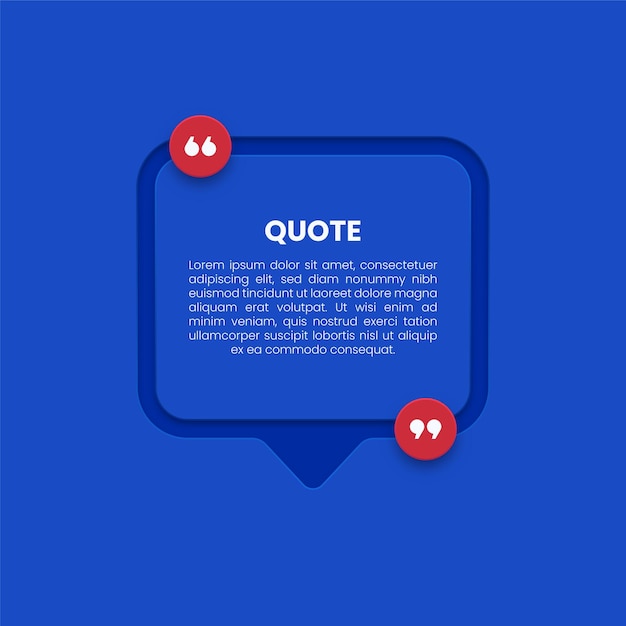 Quotes or testimonial frame box template