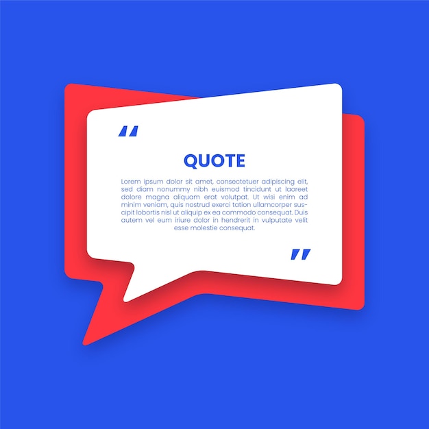 Vector quotes or testimonial speech bubble template