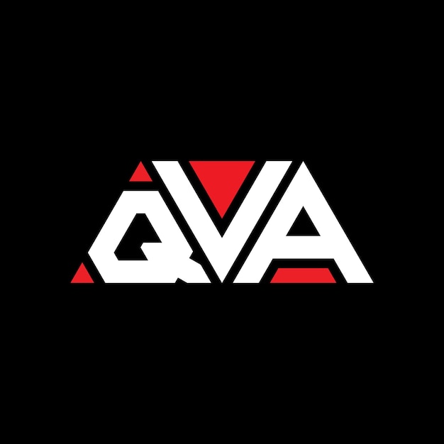 Logo triangolare con forma di triangolo qva logo triangolare design monogramma qva triangolo vettoriale modello di logo con colore rosso qva logo triangolare semplice elegante e lussuoso logo qva