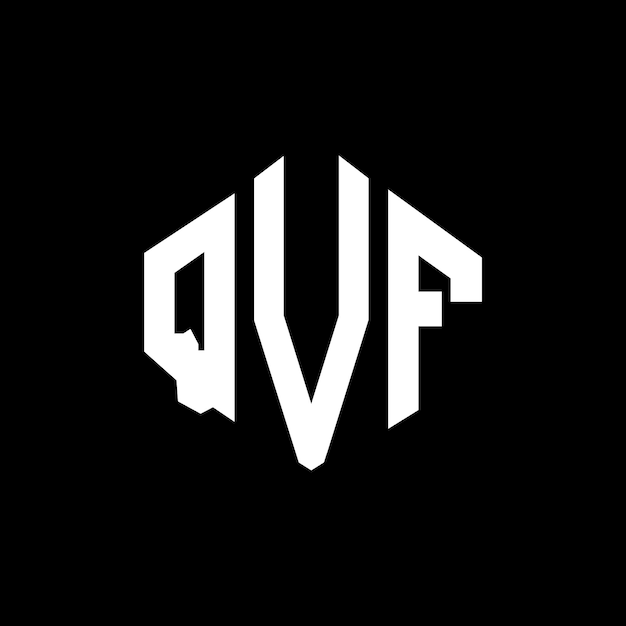 QVF フォーマット フォーム フォーム QVF ポリゴン フォーム クイブ フォーム ロゴデザイン QVF ヘクサゴン ベクトル ロゴ テンプレート 白黒色 QVF モノグラム ビジネス ロゴ