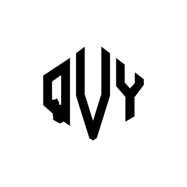 Vettore qvy lettera logo design con forma di poligono qvy poligono e forma di cubo logo design qvy esagono vettoriale modello di logo colori bianco e nero qvy monogramma business e logo immobiliare