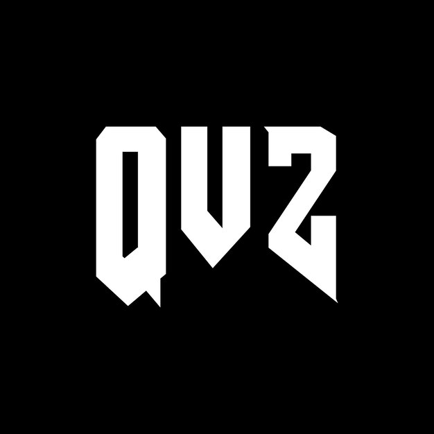 QVZのロゴデザイン 黒と白の色の組み合わせ QVZベクトル QVZアイコン QVZアルファベット QVZタイポグラフィー