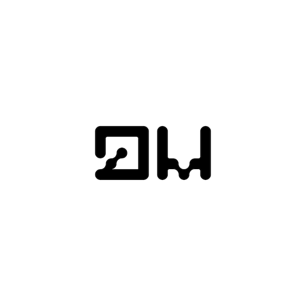 QW monogram logo design letter text name symbol monochrome logotype alphabet character simple logo