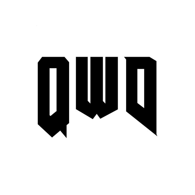 QWDのロゴデザイン 黒と白の色の組み合わせ QWDロゴ QWDベクトル QWDデザイン QWDアイコン QWDアルファベット QWDタイポグラフィー